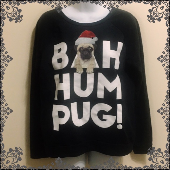 Cold Crush Tops - NWOT Bah Hum Pug Christmas Sweater